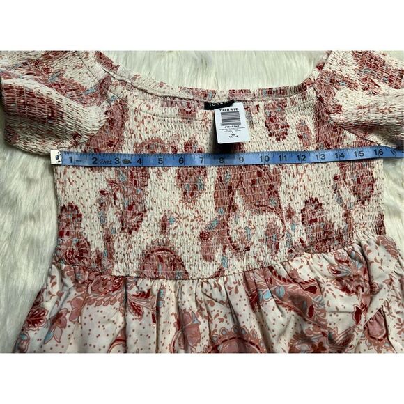Torrid Maxi Challis Off Shoulder Tulip Hem Dress (Sz 1) - Picture 5 of 8